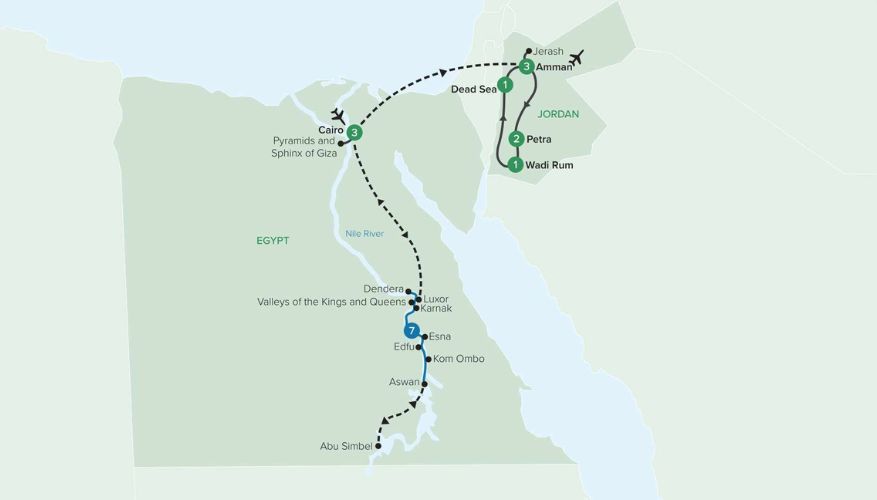 Treasures of Egypt & Nile with Hidden Jordan Map